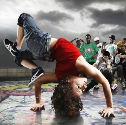 b-girl breaking it down. Also do I spot some onisukas